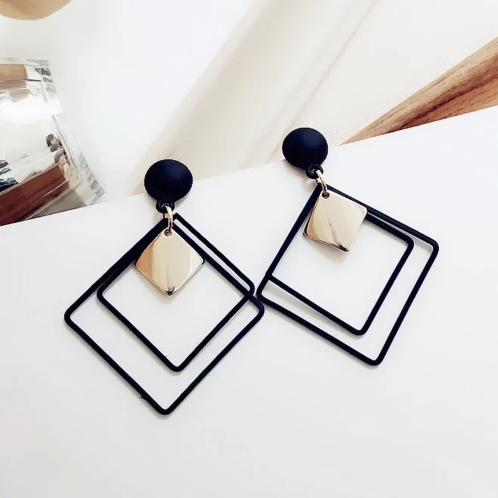2/$10 RESTOCKED! Creative Geometric Drop Earrings Minimalist Boho Cute Shape